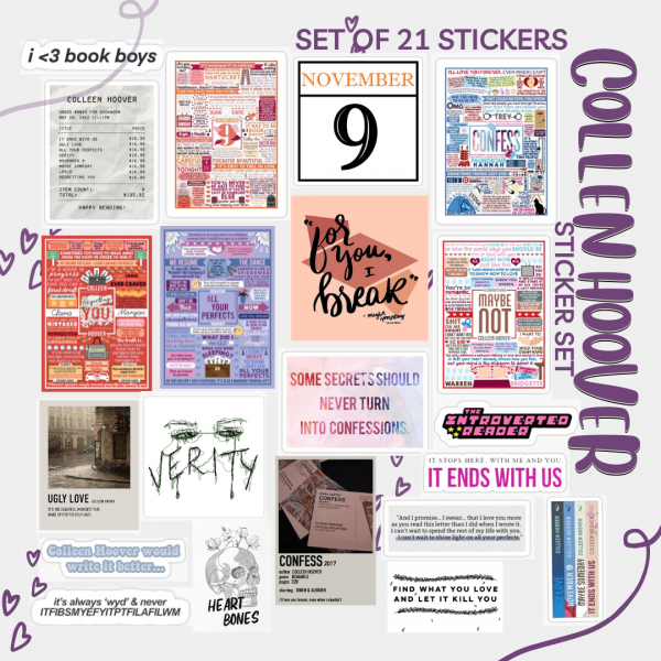 collen hoover book stickers bookstagram